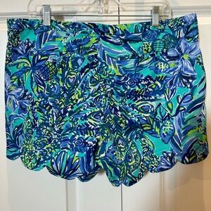 Lilly Pulitzer Bennet Blue Magnolia Shorts 14